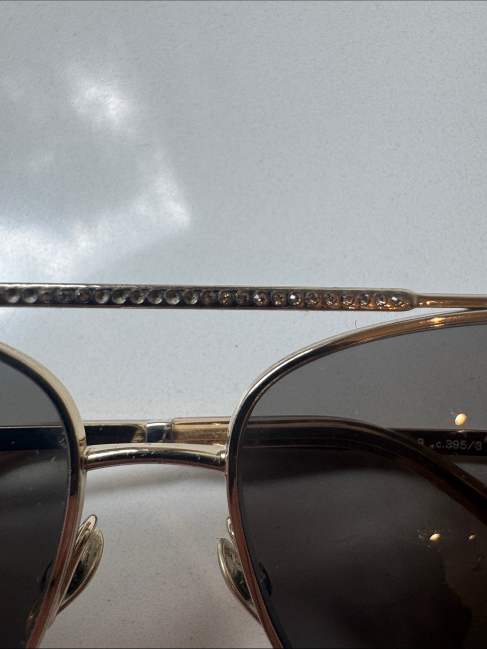 Chanel Aviator Pilot Sunglasses Gold & Crystal frames Black gradient lenses - Picture 9 of 14